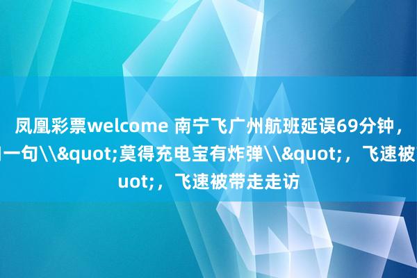 凤凰彩票welcome 南宁飞广州航班延误69分钟，搭客随口一句\"莫得充电宝有炸弹\"，<a href=