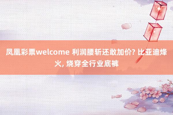 凤凰彩票welcome 利润腰斩还敢加价? 比亚迪烽火， 烧穿全行业底裤